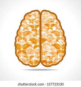 Yellow butterfly make a mind or brain stock vector