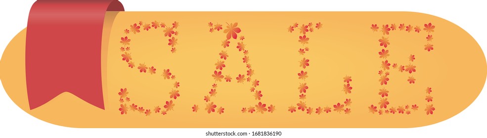 Yellow button banner of colorful sales.Vector illustration.