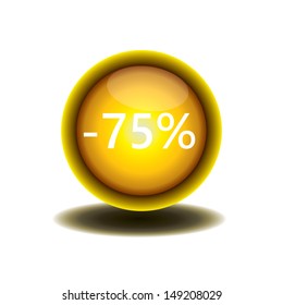 yellow button discount for buy and sell. vector illustration. modern icon with shadow design. business abstract sign. 