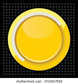 Yellow button or  glossy buttons vector