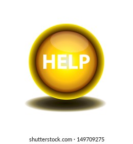 yellow button  lhelp design. vector illustration.