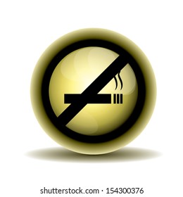 yellow button no smoking. vector illustration design.