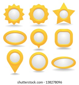 Yellow button set with copy space