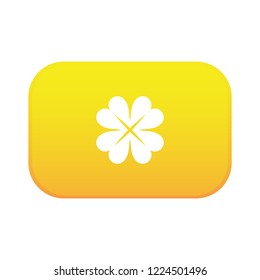 yellow button - shamrock detail