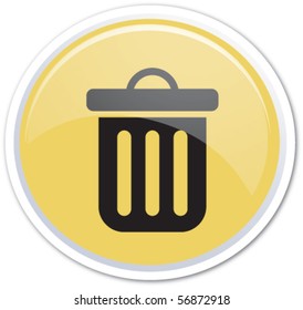 Yellow button trash