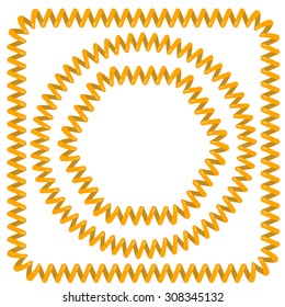 Yellow Cable Vector  Frames Isolated on White Background