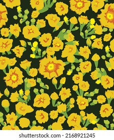 Yellow Cactus Flower Background Pattern