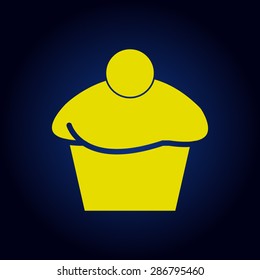 Yellow cakes icons vector illustration on a blue background