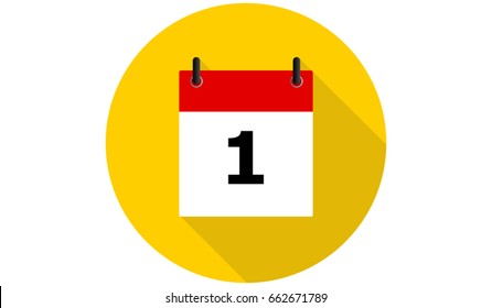 Yellow Calendar 1 Vector Icon