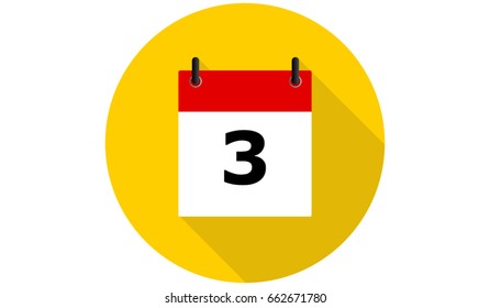 yellow calendar 3 vector icon