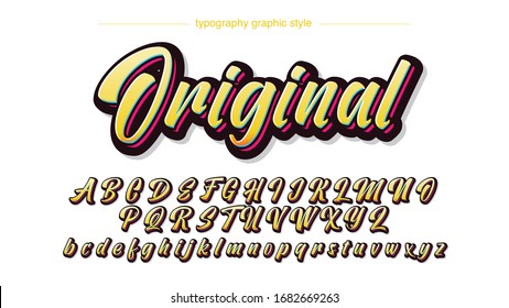 Yellow Calligraphy Typography Artistic Text Effect