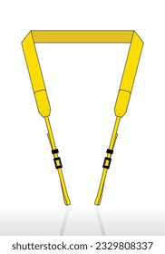 Yellow Camera Strap Template On White Background, Vector File