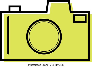 Yellow camera vector icon design
