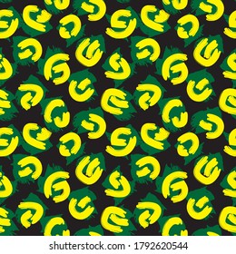 Yellow Camouflage abstract seamless pattern background suitable for fashion textiles, graphics