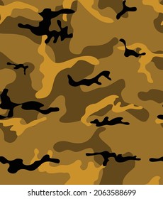 
Yellow camouflage background, trendy texture, vector abstraction.