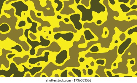 Yellow Camouflage vector pattern seamless