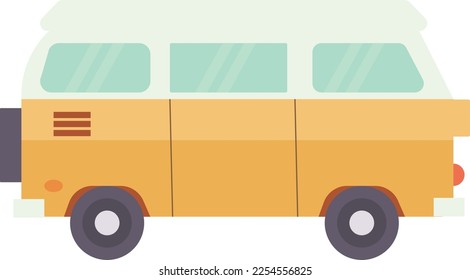 yellow Camper van flat picture