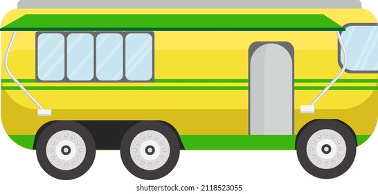 Yellow camper van, illustration, vector on a white background.