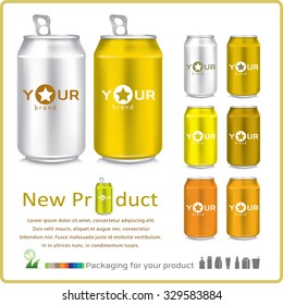 yellow can for your design. Vector illustration