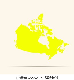 Yellow Canada Map Illustration