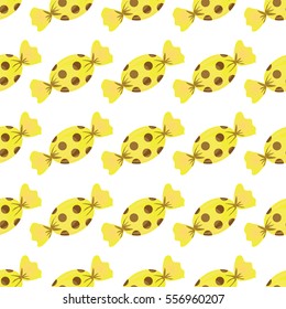 yellow candies seamless pattern