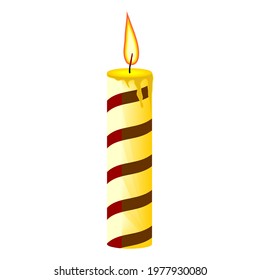 Yellow Candle, Birthday Candle, Christmas Decoration Candle