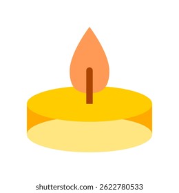 Yellow candle icon flat vector design