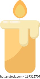 Yellow candle, illustration, vector on white background