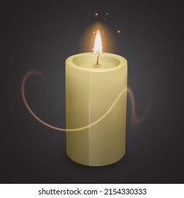 Yellow Candle in Realistic Style Vector illustration