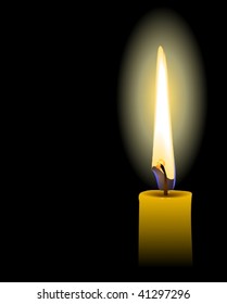 yellow candle - vector