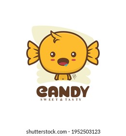 yellow candy character mascot vector template.