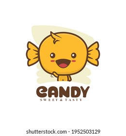 yellow candy character mascot vector template.