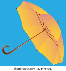 yellow cane umbrella for rain protection