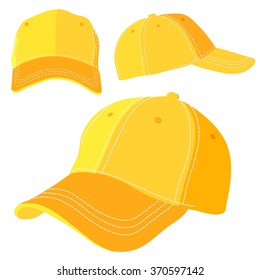 The yellow cap on white background