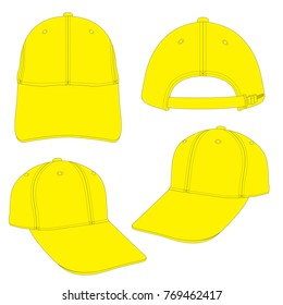 Yellow Cap template using for fashion cloth design and assessorie for designer to make mock up or blue print in copany