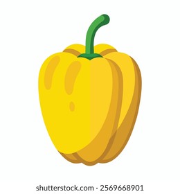 yellow capsicum, bell pepper, veggies vector illustration 