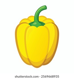 yellow capsicum, bell pepper, veggies vector illustration 