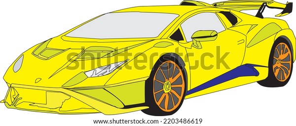 Yellow car art vector\
design for use 