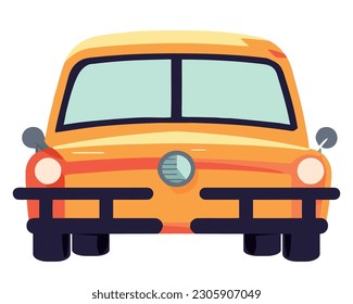 Yellow car design over white