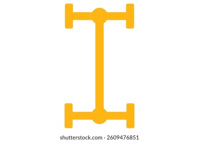 Yellow car drive top view