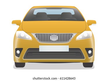yellow car front view