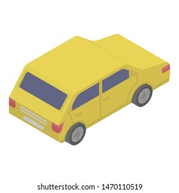Yellow car icon. Isometric of yellow car vector icon for web design isolated on white background