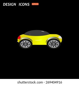 yellow car. icon. vector design