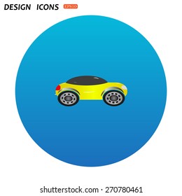 yellow car. icon. vector design