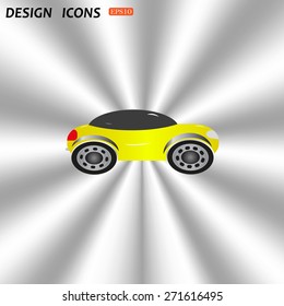 yellow car. icon. vector design