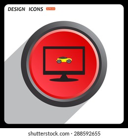 yellow car. icon. vector design