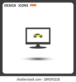 yellow car. icon. vector design
