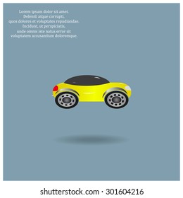 yellow car. icon. vector design