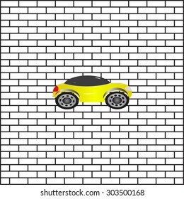 yellow car. icon. vector design