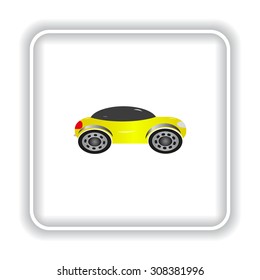 yellow car. icon. vector design